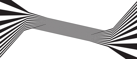 Leinwandbilder - Abstract background with zigzag lines. Stripes optical art illusion. Balck and white illustration.