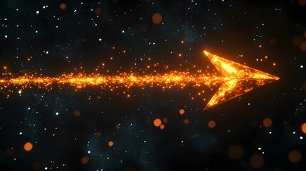 74. a cosmic arrow made of glowing stars