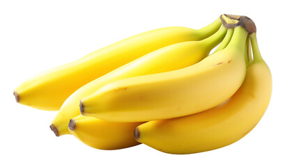 Wall Mural - bunch of fresh ripe bananas isolated on white transparent background