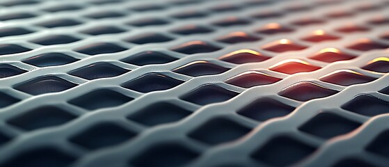 Metallic, diamond-shaped mesh with subtle light and shadow. Abstract texture