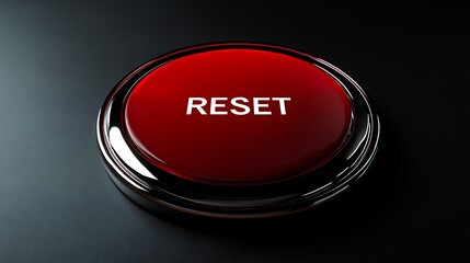 Red Reset Button Technology Start New Beginning