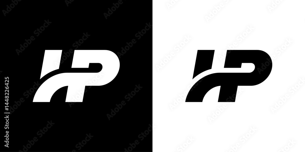 Modern minimalist letters HP monogram vector H P logo design Stock ...