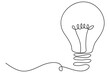 © MdOmar - Light bulb isolated on white light bulb one line outline vector art illustration