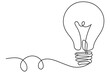 © MdOmar - Light bulb isolated on white light bulb one line outline vector art illustration