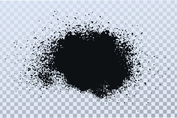 Poster - Grunge paint circles and strokes vector element. Brush smear stain texture.