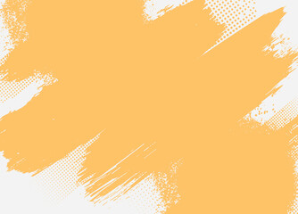 Fototapete - Bright yellow vector brush stroke hand painted background with paint splatter