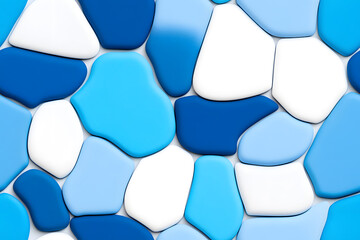 Wall Mural - blue and white stones mosaic abstract seamless pattern