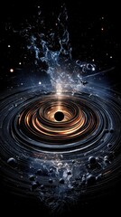 Wall Mural - Black Hole with Gravitational Lensing