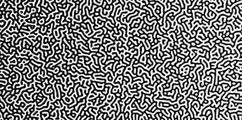 Wall Mural - abstract truing organic wallpaper turing reaction diffusion monochrome seamless pattern with chaotic