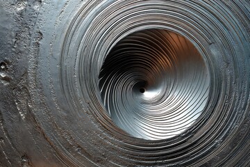 Wall Mural - abstract closeup of a rolled metal sheet with spiral pattern, creating a stunning visual of industri