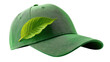 © เสาร์ แก้วสะอาด - Green Cap with a leaf: A simple shot of a green cap adorn with a fresh, vibrant leaf creating a visually harmonious blend of nature and casual wear.