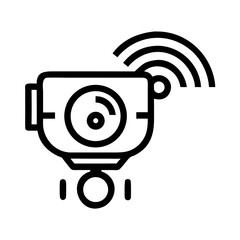 Leinwandbilder - AI-Powered Surveillance Camera with Signal Icon Representing Intelligent Security and Monitoring