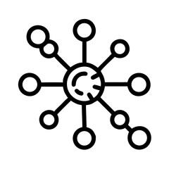 Fototapete - Central Node with Connections Icon Representing Neural Network and Cognitive Processing