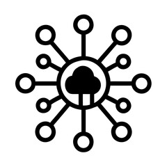 Fototapete - Central Node with Connections Icon Representing Neural Network and Cognitive Processing