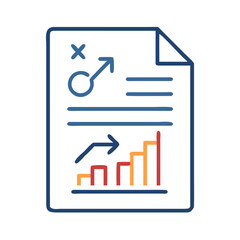 Aufkleber - Document with Chart Icon Representing Strategic Report and Business Analysis