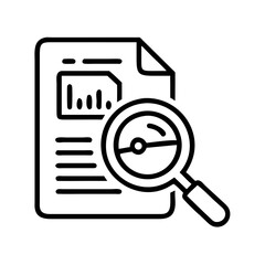 Poster - Document with Magnifying Glass Icon Representing Business Research and Document Analysis