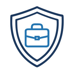 Leinwandbilder - Shield with Briefcase Icon Representing Business Protection and Corporate Security