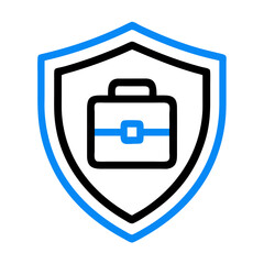 Leinwandbilder - Shield with Briefcase Icon Representing Business Protection and Corporate Security