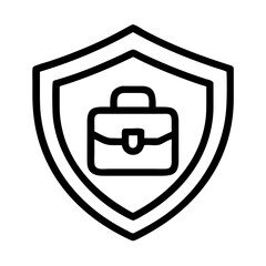 Leinwandbilder - Shield with Briefcase Icon Representing Business Protection and Corporate Security