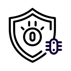 Leinwandbilder - Shield with Power Symbol Icon Representing AI Security and Digital Protection