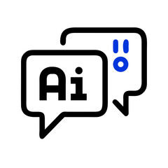 Fototapete - Speech Bubble with Robot Face Icon Representing AI Chatbot Communication