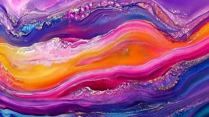 Wall Mural - Vibrant abstract fluid art waves in dynamic motion