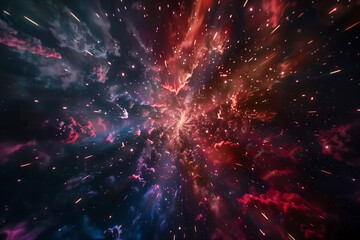 Wall Mural - abstract galaxies in deep dark space
