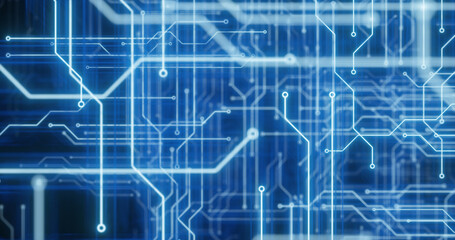 Wall Mural - modern abstract technology background depicting a complex electronic circuit board, symbolizing arti