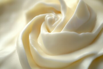 Poster - Close-up creamy swirl with subtle texture. Soft, ivory-colored substance creates a smooth and inviting visual experience.