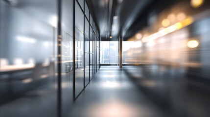 Business meeting corridor modern office blurred background professional environment inviting concept