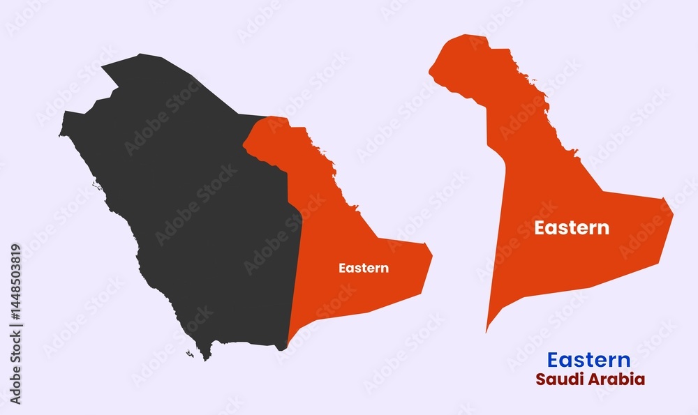 Stock-Illustration „Map of Eastern, Map of Eastern Saudi Arabia States ...