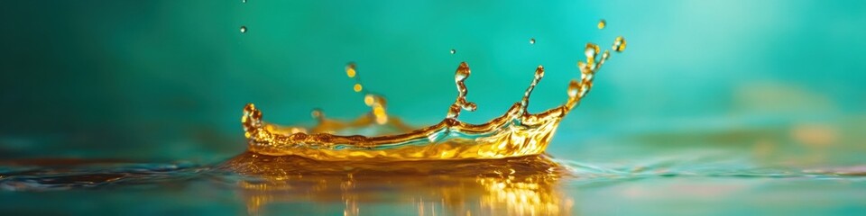 Aufkleber - Liquid Dynamics High-Speed Cinematic Water Splash Showcasing Golden Fluid Motion for Premium Beverage Branding and Sensory Marketing Innovations