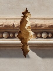 Aufkleber - Minimalist Geological Abstraction Architectural Texture Reveals Organic Fracture Dynamics - Sculptural Design Exploring Material Resilience and Structural Failure