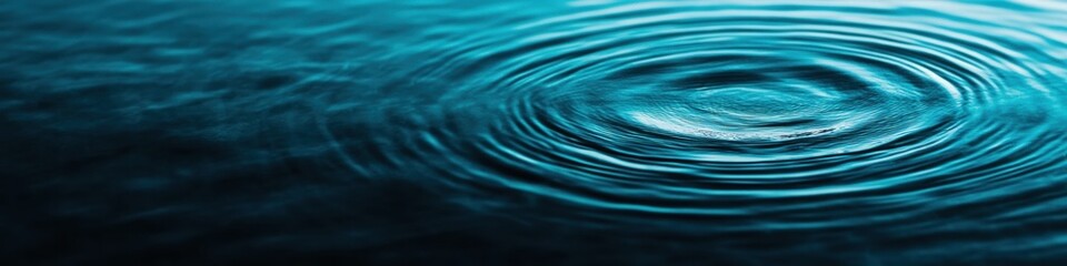Aufkleber - Quantum Wave Dynamics High-Resolution Ripple Effect Visualization in Deep Teal - Advanced Scientific Modeling for Tech Innovation and Digital Visualization Trends