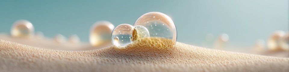 Aufkleber - Molecular Elegance Liquid Hydrogen Spheres in Soft Focus - Innovative Clean Energy Visualization for Sustainable Future Technologies