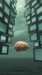 Leinwandbilder - Neuromorphic AI Revolution Immersive Digital Cognition Visualization - Transformative Tech Insight into Human-Machine Intelligence Ecosystem