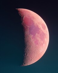 Aufkleber - Cinematic Lunar Dreamscape High-Resolution Crescent Moon Visualization in Ethereal Rose-Gold Tones - Cutting-Edge Space Exploration and Digital Astronomy Content