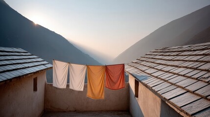 Poster - Green Living Revolution Minimalist Mountain Village Solar Sustainability - Eco-Conscious Design Meets Rural Renewable Energy Innovation for Climate-Aware Millennials