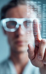Aufkleber - Immersive Digital Interaction Next-Gen AI Interface with Futuristic Holographic Touchscreen - Innovative Tech Visualization for Gen Z Entrepreneurs and Emerging Metaverse Experiences