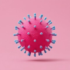 Fototapete - Microscopic Viral Visualization High-Resolution Pathogen in Trendsetting Color Palette for Advanced Medical Research and Public Health Communication