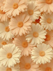Poster - Soft Pastel Daisy Pattern Minimalist Botanical Wellness Design for Mindful Digital Content, Stress Relief, and Creative Inspiration