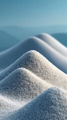 Poster - Minimalist Nordic Mindscape Soft Monochromatic Sand Dune Textures Exploring Serene Digital Wellness Aesthetics in Hyperrealistic