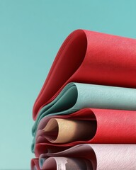 Aufkleber - Minimalist Color Block Design Sculptural Paper Stack Showcasing Innovative Material Texture, Modern Graphic Design Inspiration for Creative Professionals
