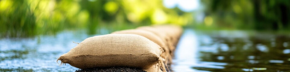 Poster - Climate Resilience 2024 Tactical Sandbag Flood Defense - Urban Emergency Preparedness Visual for Sustainable Risk Management Strategies