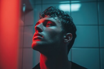 Poster - Cyberpunk Wellness Odyssey Red Light Therapy Meets Urban Minimalism - Cutting-Edge Biohacking for Millennial Performance Optimization