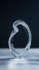 Aufkleber - Fluid Dynamics Artistry Transparent Liquid Sculpture Showcasing Minimalist Design, Circular Flow, and Cutting-Edge Material Innovation for Modern Conceptual Visualization