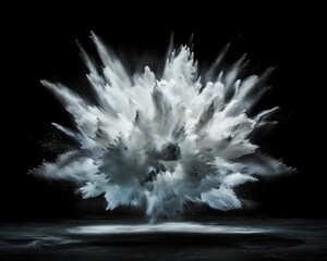 Fototapete - Dynamic White Powder Explosion Cutting-Edge Visual Effects for Digital Artists, Cinematic Design and Transformative Motion Graphics in 8K High Resolution