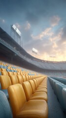 Poster - Twilight Stadium Serenity Architectural Visualization of Modern Sports Infrastructure - Immersive Event Potential and Urban Design Innovation