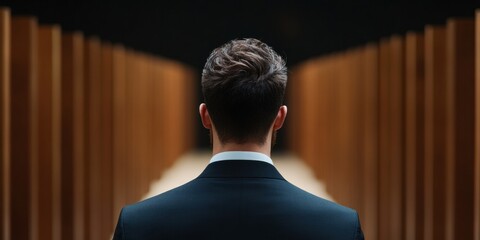 Poster - Neural Pathway Decision Visualization Minimalist Corporate Leadership Journey Through Transformative Career Maze - Gen Z Professional Strategic Navigation