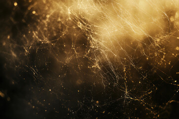 Delicate Spider Web Glistening in the Light With Intricate Patterns Across a Dark Background